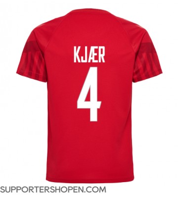 Danmark Simon Kjaer #4 Hemma Matchtröja VM 2022 Kortärmad